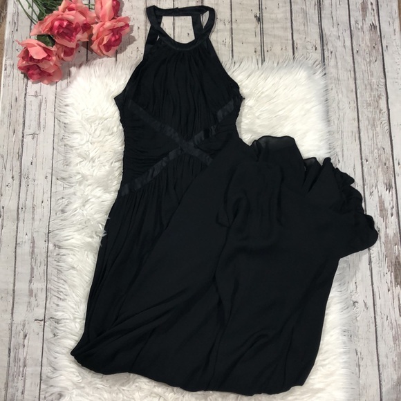 L'Agence Silk Black Marvella Maxi Halter Dress - Picture 2 of 15